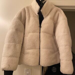 NVLT Women's White Teddy Puffer